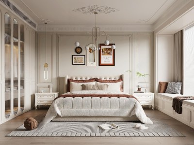 法式家居卧室3D模型下载